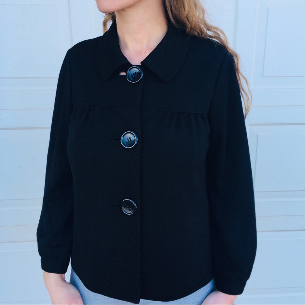 Sandro Sportswear Boxy Ponte Pleated Blazer Jacket